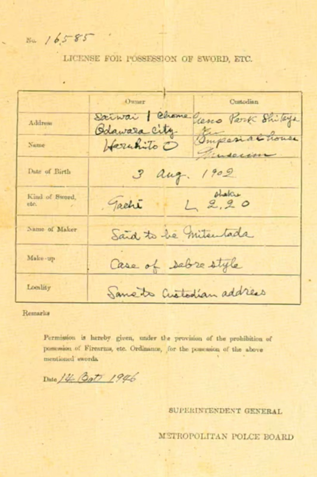 Provenance document 1